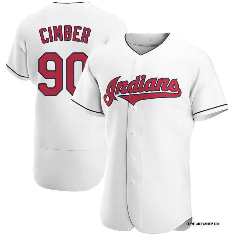 Adam Cimber Men's Cleveland Indians Home Jersey - White Authentic