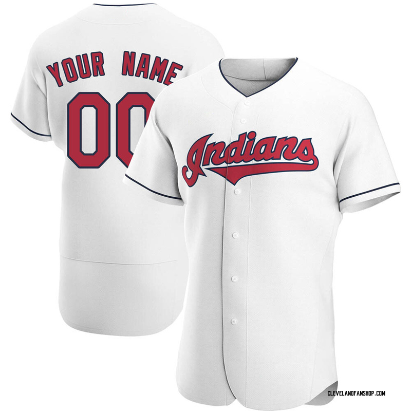 Custom Men's Cleveland Guardians Home Jersey - White Authentic