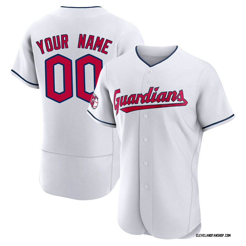 Custom Men's Cleveland Guardians Home Jersey White Authentic