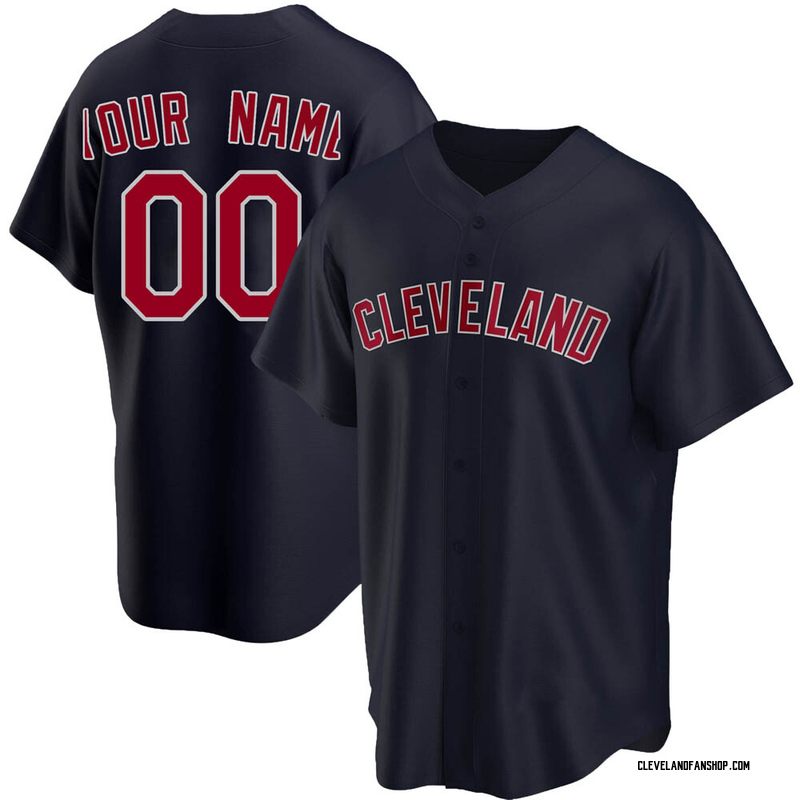 Custom Youth Cleveland Guardians Alternate Jersey Navy Replica