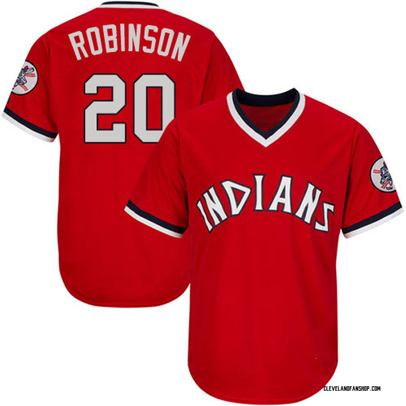 Eddie Robinson Men's Cleveland Guardians Throwback Jersey - Red Replica