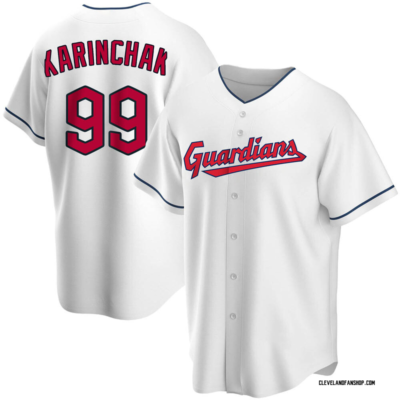 James Karinchak Men's Cleveland Guardians Home Jersey - White Replica