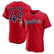 Kolby Allard Men's Cleveland Guardians Alternate Jersey - Red Authentic
