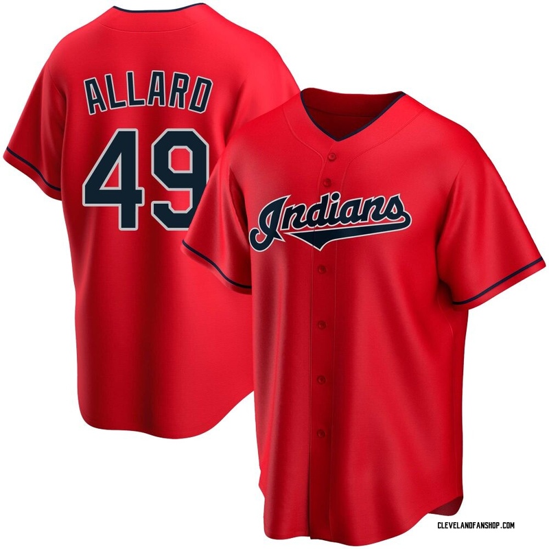 Kolby Allard Men's Cleveland Guardians Alternate Jersey - Red Replica