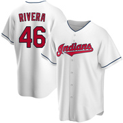 Rene Rivera Men's Cleveland Indians Home Jersey - White Replica