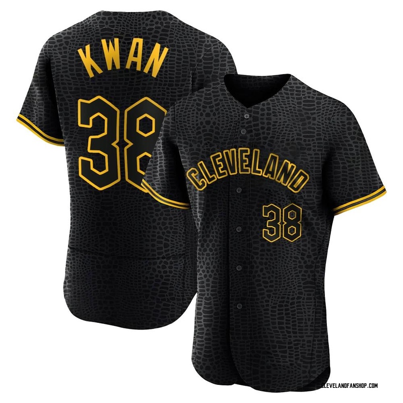 Steven Kwan Men's Cleveland Guardians Snake Skin City Jersey - Black  Authentic